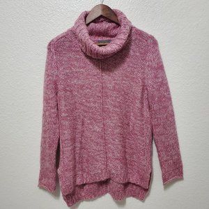 Wooden Ships Cowl Neck Sweater pullover pink long sleeve size s/m wool